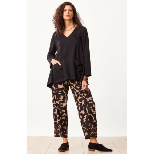 Agra Barrel-Leg Pant - Black/Cement