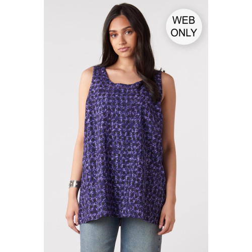 Sanju Block Print Tank - Purple